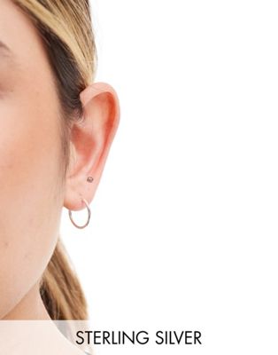 Kingsley Ryan Sterling Silver 16mm hoop earrings in silver - ASOS Price Checker