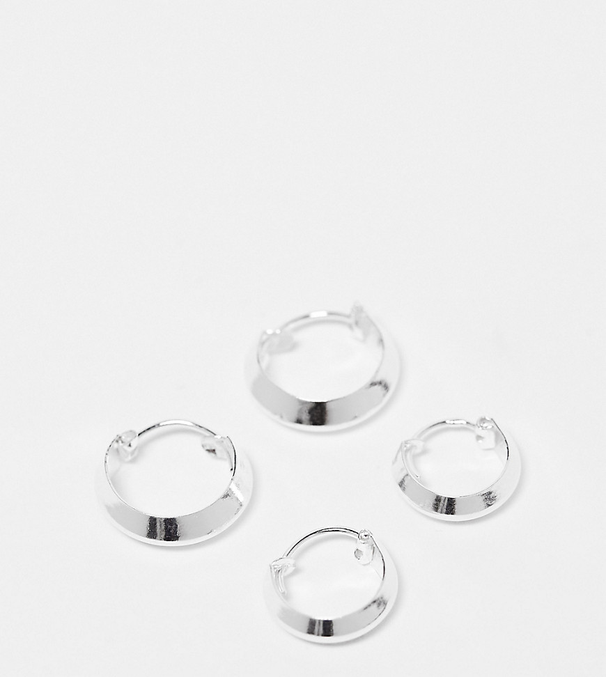 Kingsley Ryan Sterling Silver 2 pack of hoop earrings in silver