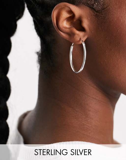 Kingsley Ryan sterling silver 40mm tube hoop earrings