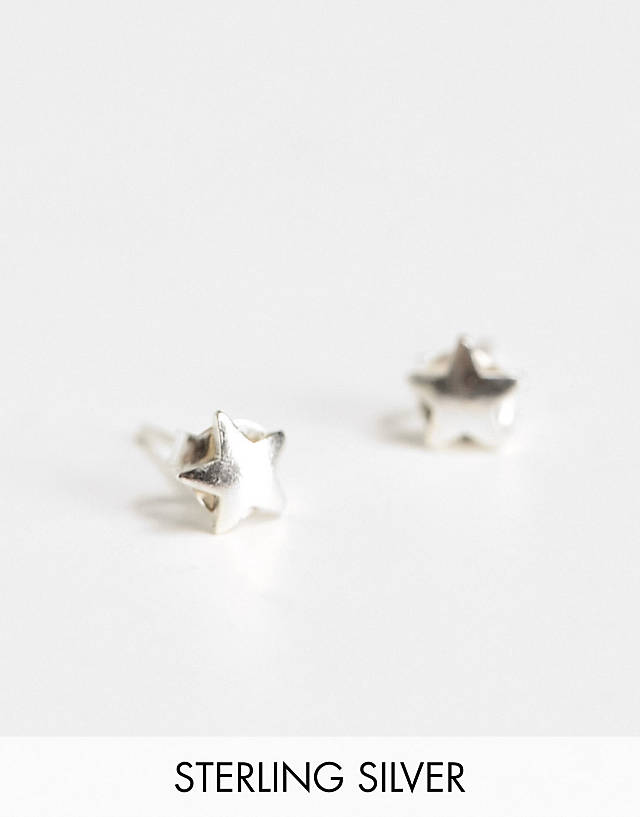 Kingsley Ryan - sterling silver 6mm star stud earrings in silver