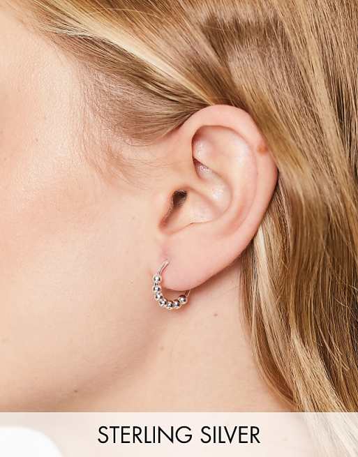 Sterling silver ball hoops Sterling silver ball hoops
