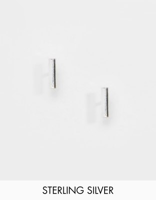 Kingsley Ryan – Kolczyki-wkręty w kształcie belki ze srebra wysokiej próby-Srebrny Srebrny