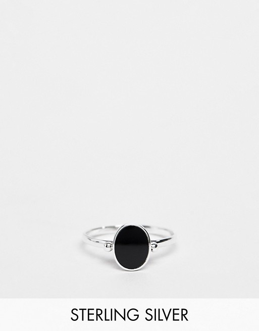 Kingsley Ryan black oval ring in sterling silver