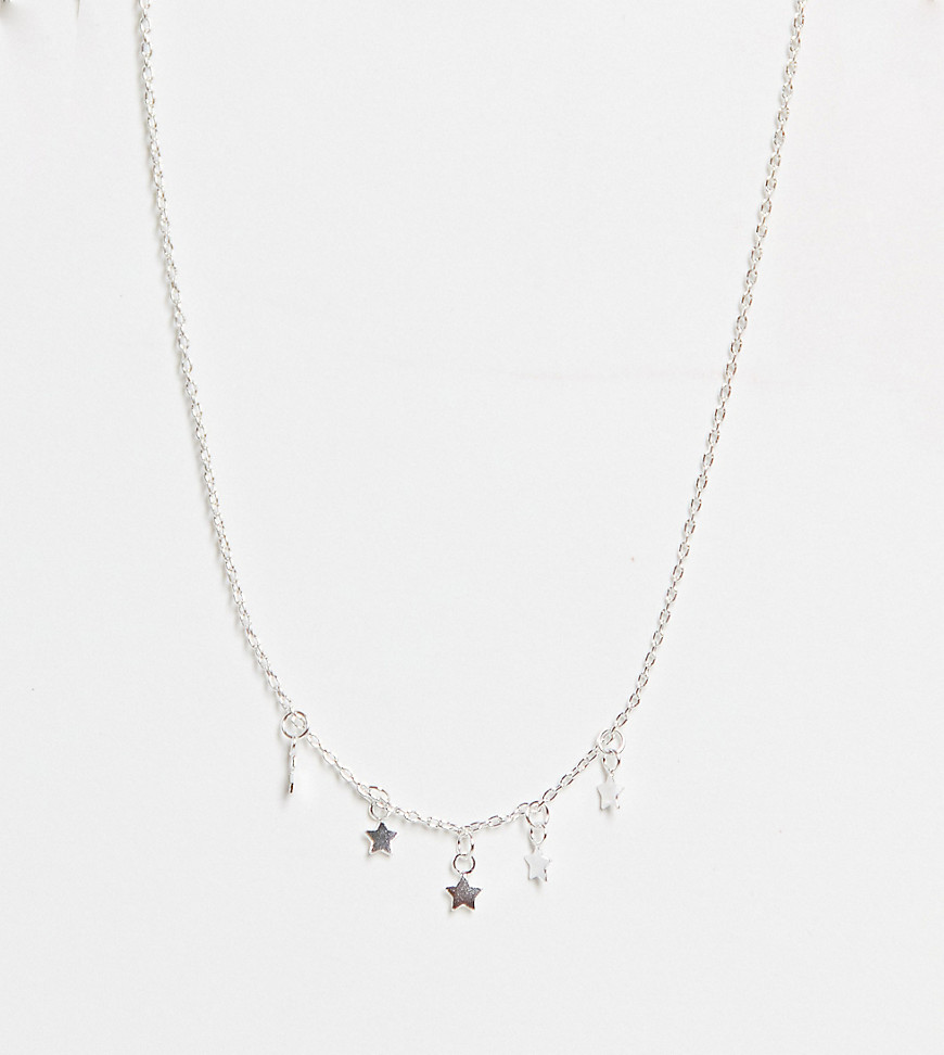 Kingsley Ryan sterling silver choker necklace with star pendants