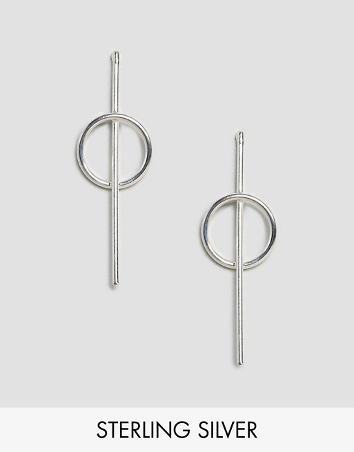 Kingsley Ryan sterling silver circular stick drop earrings