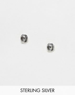 Kingsley Ryan Sterling Silver cowboy hat stud earrings in silver - ASOS Price Checker