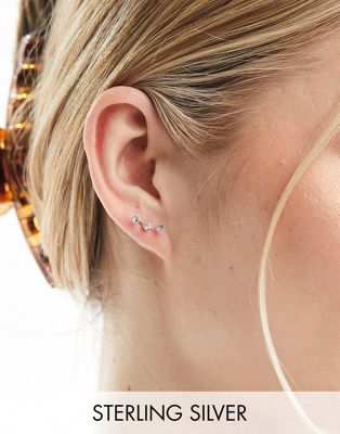 Kingsley Ryan Sterling Silver crystal ear crawler in silver - ASOS Price Checker