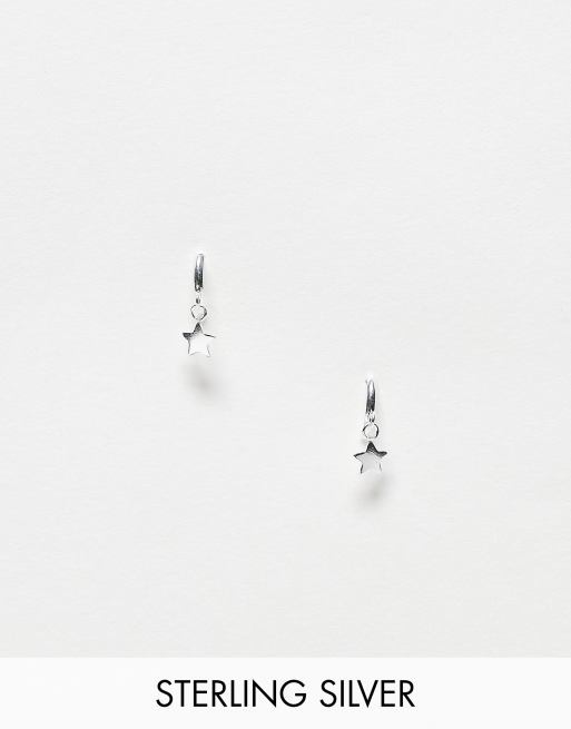 Kingsley Ryan sterling silver dangly star stud earrings in silver