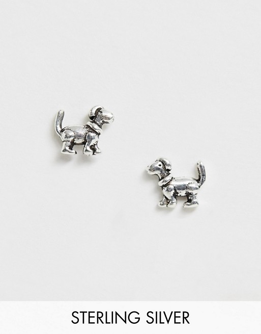 Kingsley Ryan sterling silver dog stud earrings