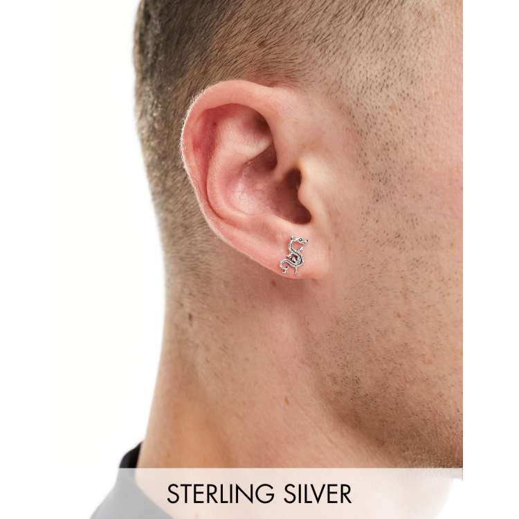 Kingsley Ryan sterling silver dragon stud earrings