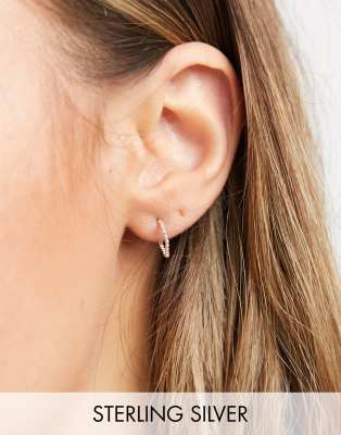 Kingsley Ryan Recycled Kingsley Ryan sterling silver earrings in bobble design - SILVER