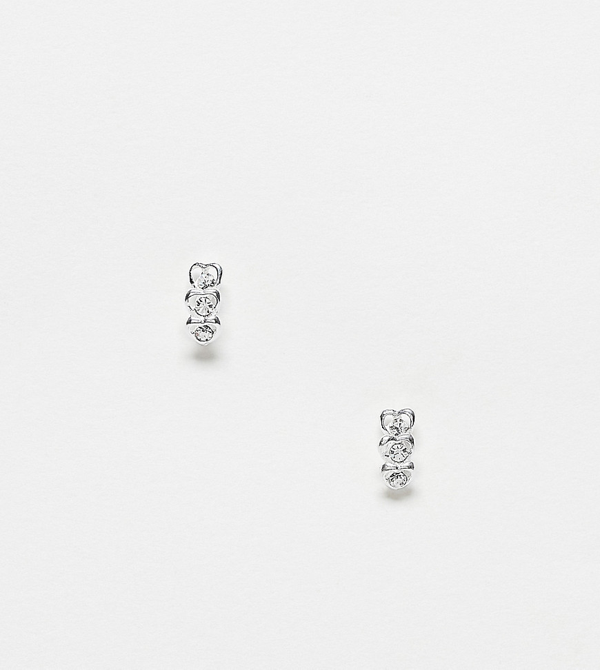 Kingsley Ryan Sterling Silver gem heart stud earrings