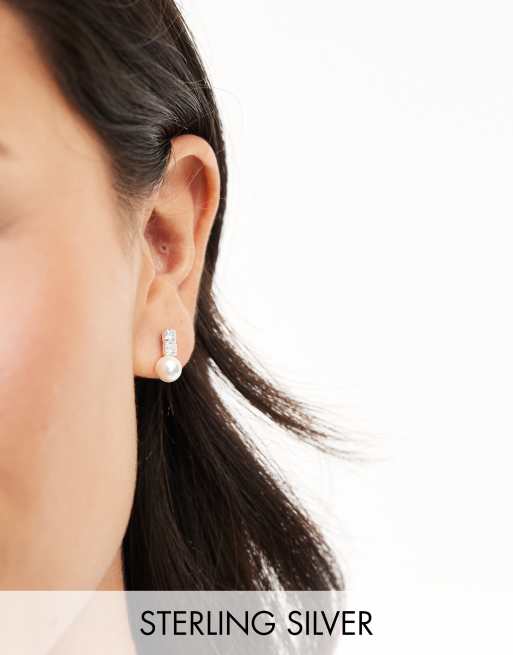 Kingsley Ryan sterling silver gem set pearl earrings