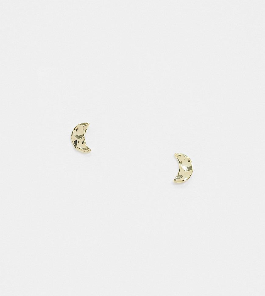 Kingsley Ryan sterling silver gold plated earrings in cresent moon stud