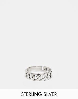 Kingsley Ryan sterling silver heavy chain band ring in silver