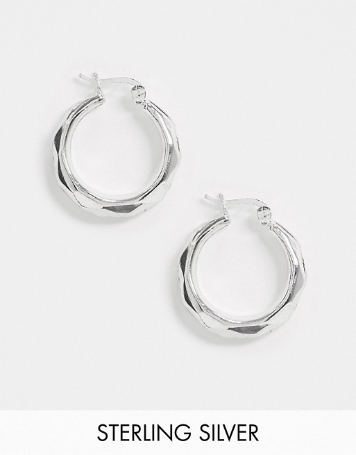 Kingsley Ryan sterling silver hoop earrings with twisted design
