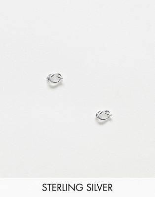 Kingsley Ryan Sterling Silver knot stud earrings in silver