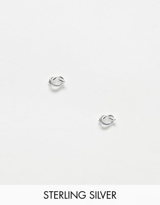 Kingsley Ryan Kingsley Ryan Sterling Silver knot stud earrings in silver