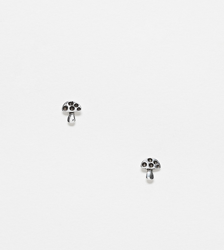 Kingsley Ryan Sterling Silver mushroom stud earrings in silver