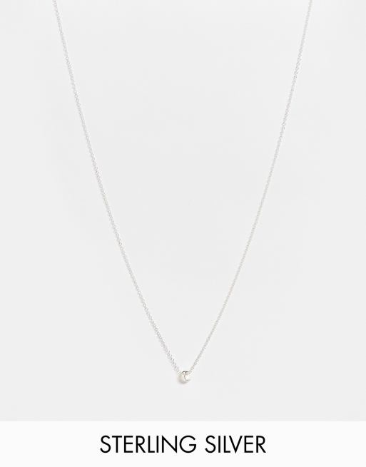 Kingsley Ryan sterling silver necklace with threadthrough moon charm