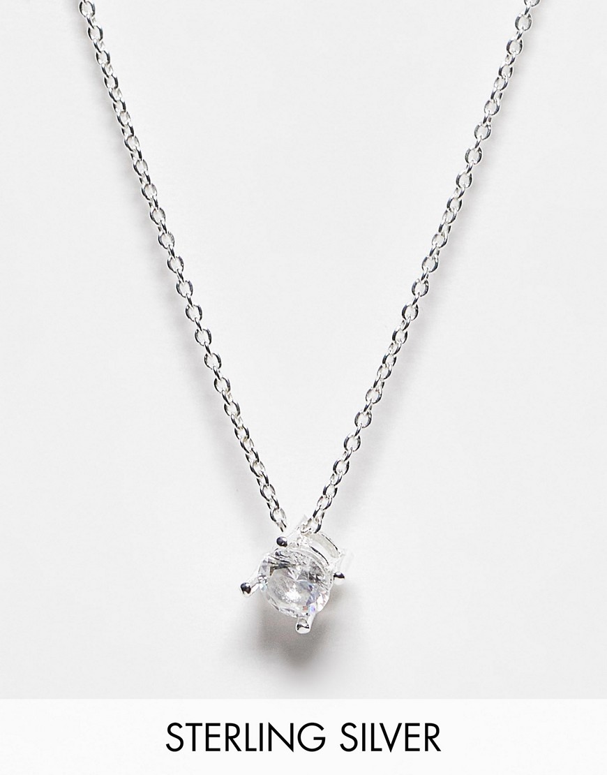 Kingsley Ryan sterling silver necklace with tiny crystal pendant