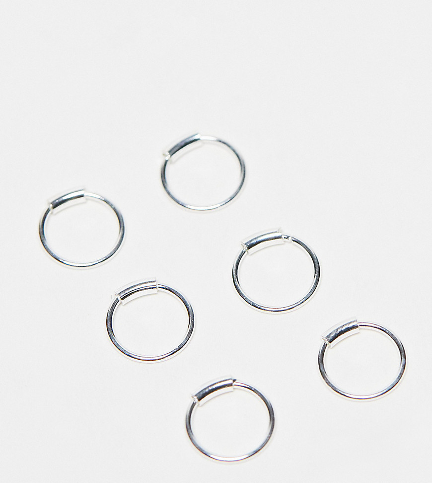 Kingsley Ryan Sterling Silver pack of 3 mini hoop earrings