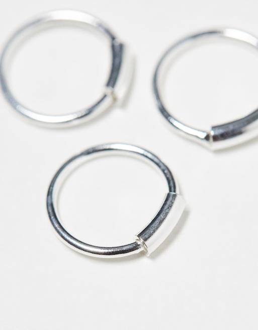Kingsley Ryan sterling silver pack of mini hoop earrings ASOS