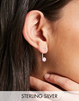 Kingsley Ryan sterling silver pink crystal earring