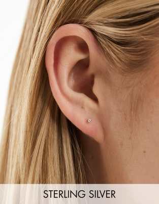 Kingsley Ryan Kingsley Ryan Sterling Silver plain ball stud earrings in silver