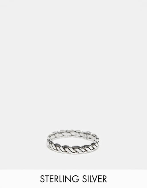 Kingsley Ryan sterling silver plaited ring 