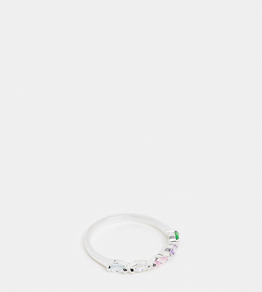 Kingsley Ryan sterling silver ring with rainbow crystals
