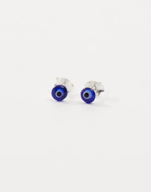 Kingsley Ryan Sterling Silver  Silver Blue Eye Stud, 2 of 4