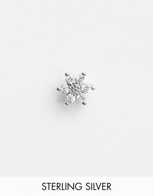 Kingsley Ryan Sterling Silver star cluster labret earring in silver - ASOS Price Checker