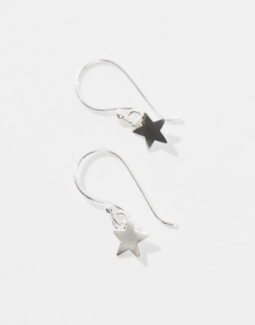 Kingsley Ryan sterling silver star drop earrings in silver