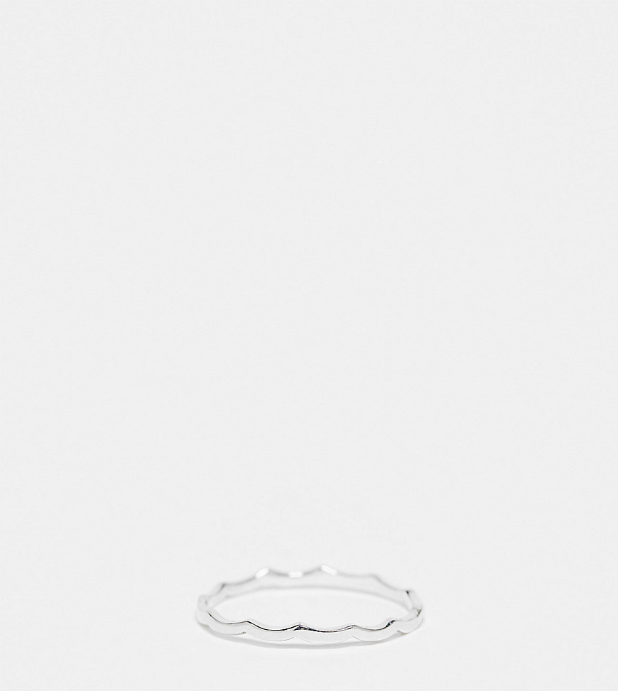 Kingsley Ryan Sterling Silver wave band ring in silver