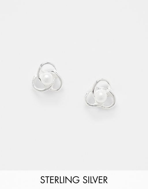 Kingsley Ryan – Sterlingsilber-Ohrstecker mit Knoten-Design und Perlen