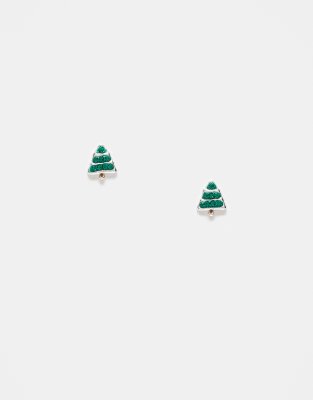 Kingsley Ryan - Sterlingsilber-Ohrstecker mit weihnachtlichem Baum-Design