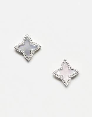 Kingsley Ryan - Stern-Ohrstecker aus Sterlingsilber mit Kunstperle