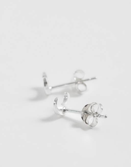 Kingsley Ryan – Stiftörhängen i sterlingsilver med halvmånedesign och stenar, 5 av 6