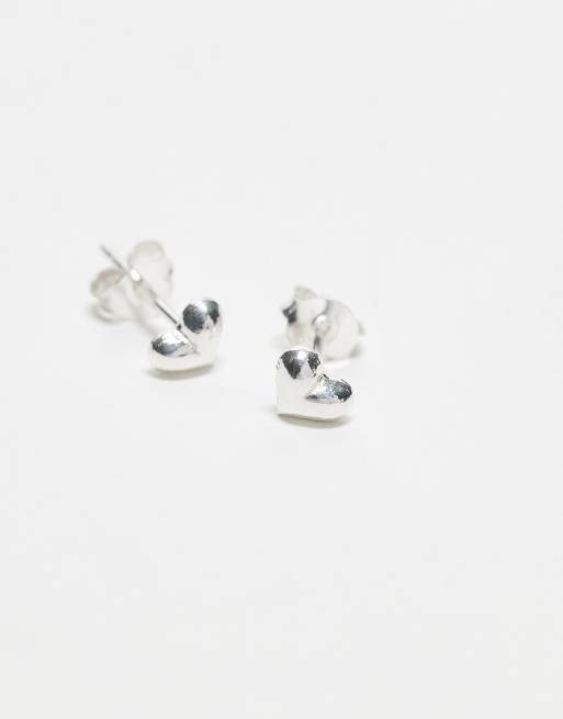 Kingsley Ryan – Stiftörhängen i sterlingsilver med puffiga hjärtan, 2 av 3