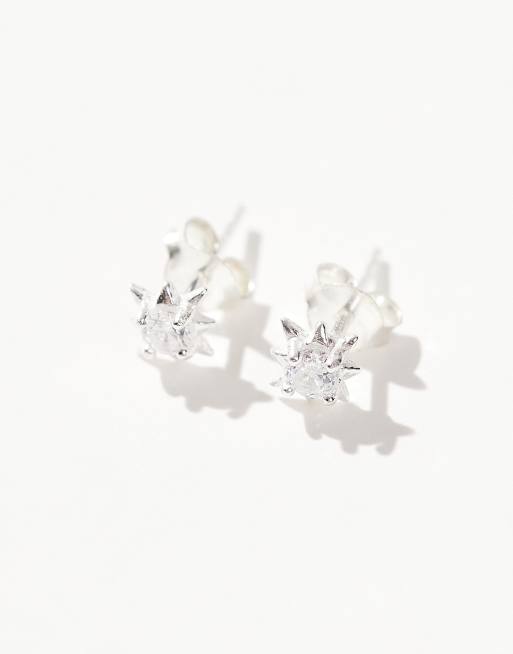 Kingsley Ryan – Stiftörhängen i sterlingsilver med stenar och åttauddig stjärna, 2 av 3