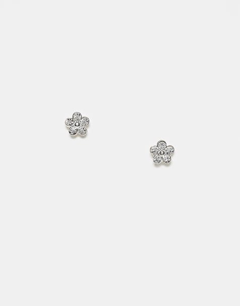 Kingsley Ryan – Stiftörhängen i sterlingsilver med stenar och blomdesign - view 1