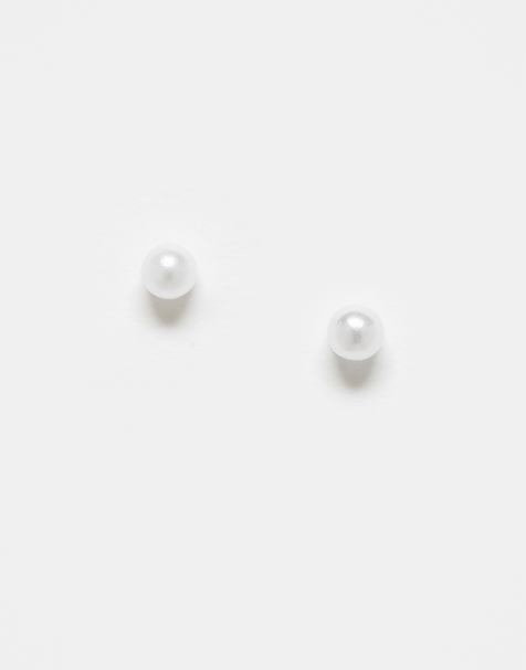 Kingsley Ryan – Stiftörhängen i sterlingsilver med syntetpärlor, 3mm - view 1
