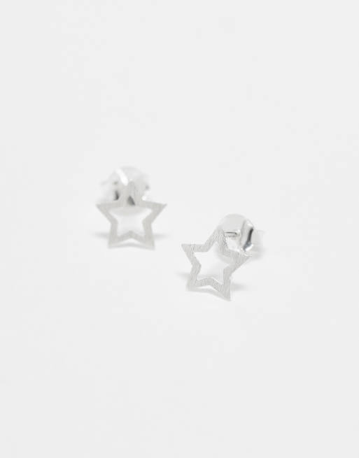 Kingsley Ryan – Stiftörhängen i sterlingsilver med utskuren stjärndesign, 2 av 3