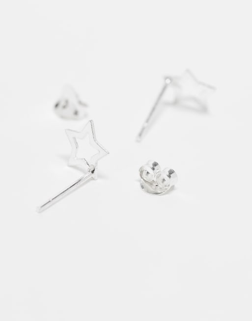 Kingsley Ryan – Stiftörhängen i sterlingsilver med utskuren stjärndesign, 3 av 3