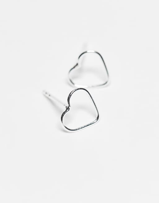 Kingsley Ryan – Stiftörhängen i sterlingsilver med utskuret hjärta, 2 av 3