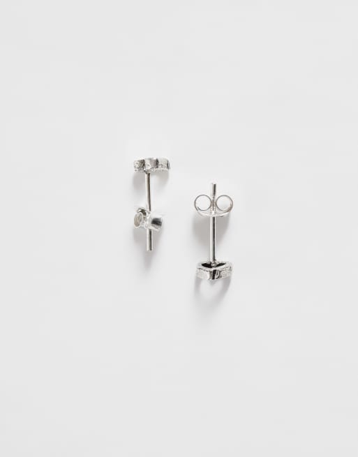 Kingsley Ryan – Stiftörhängen i sterlingsilver med utskuret hjärta, 3 av 4