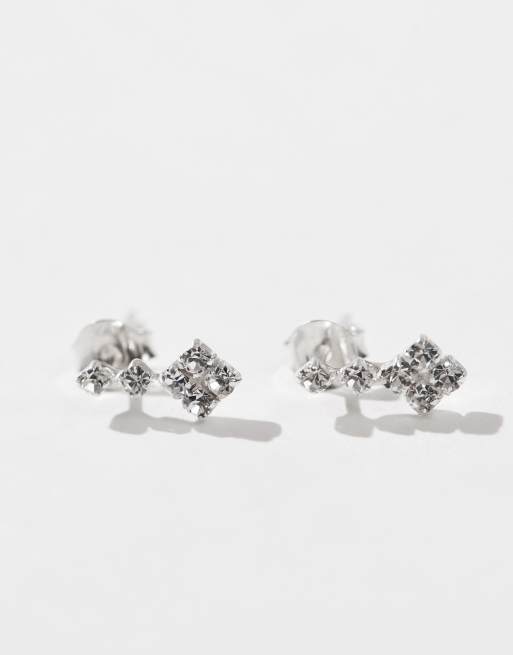 Kingsley Ryan – Stiftörhängen med strasshängen i sterlingsilver, 2 av 3
