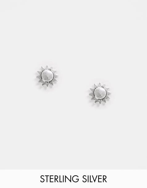 Kingsley Ryan stud earrings in sterling silver sun print - view 1