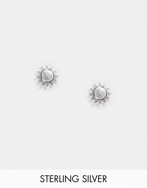 Kingsley Ryan stud earrings in sterling silver sun print